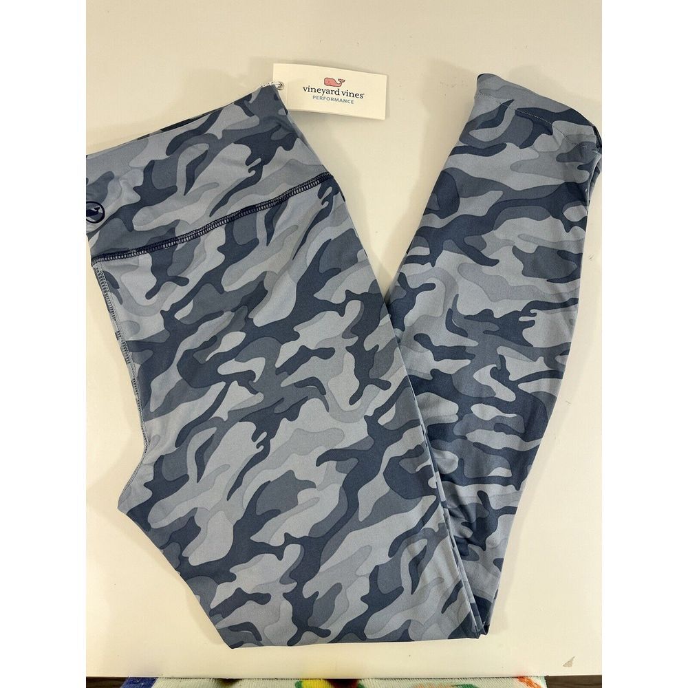 Vineyard Vines Womens Performance Leggings Blue Camo Size M $98‎ Authentic New